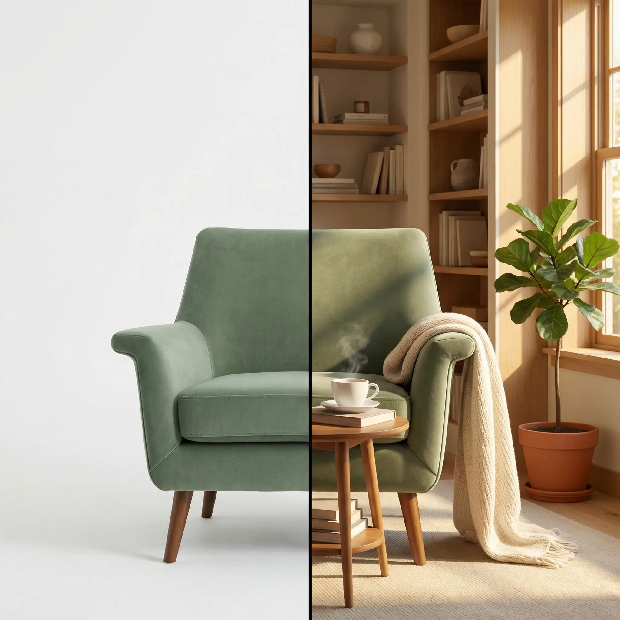 AI-generated lifestyle photography showing diverse product scenes created with VizIQ Studio image generation